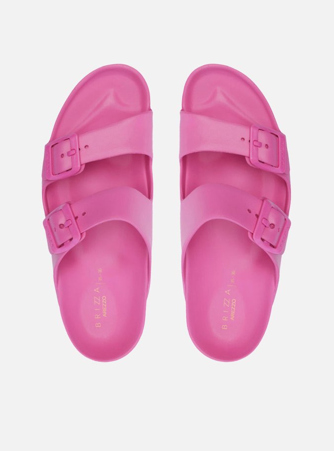 Slide Rosa Flatform Tiras Brizza