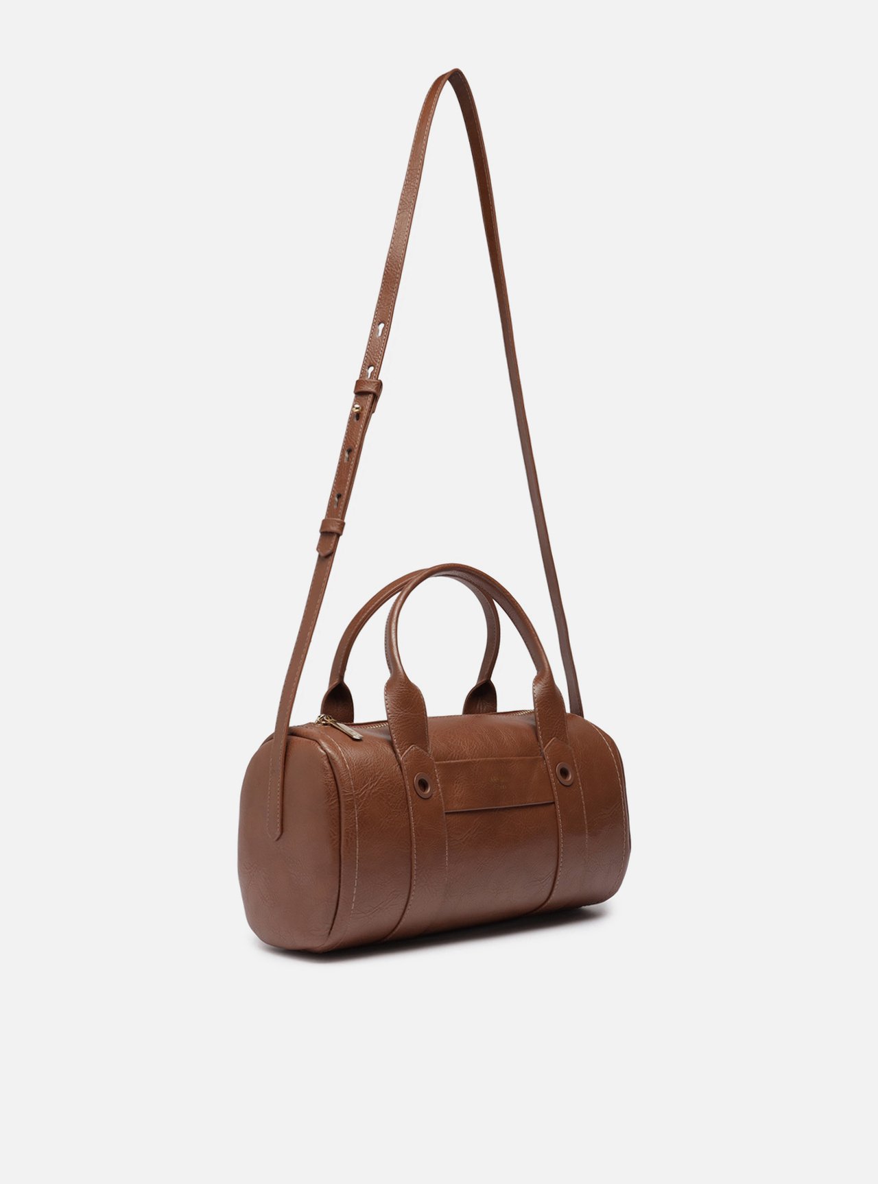 Bolsa Tiracolo Marrom Média Metais — foto 5
