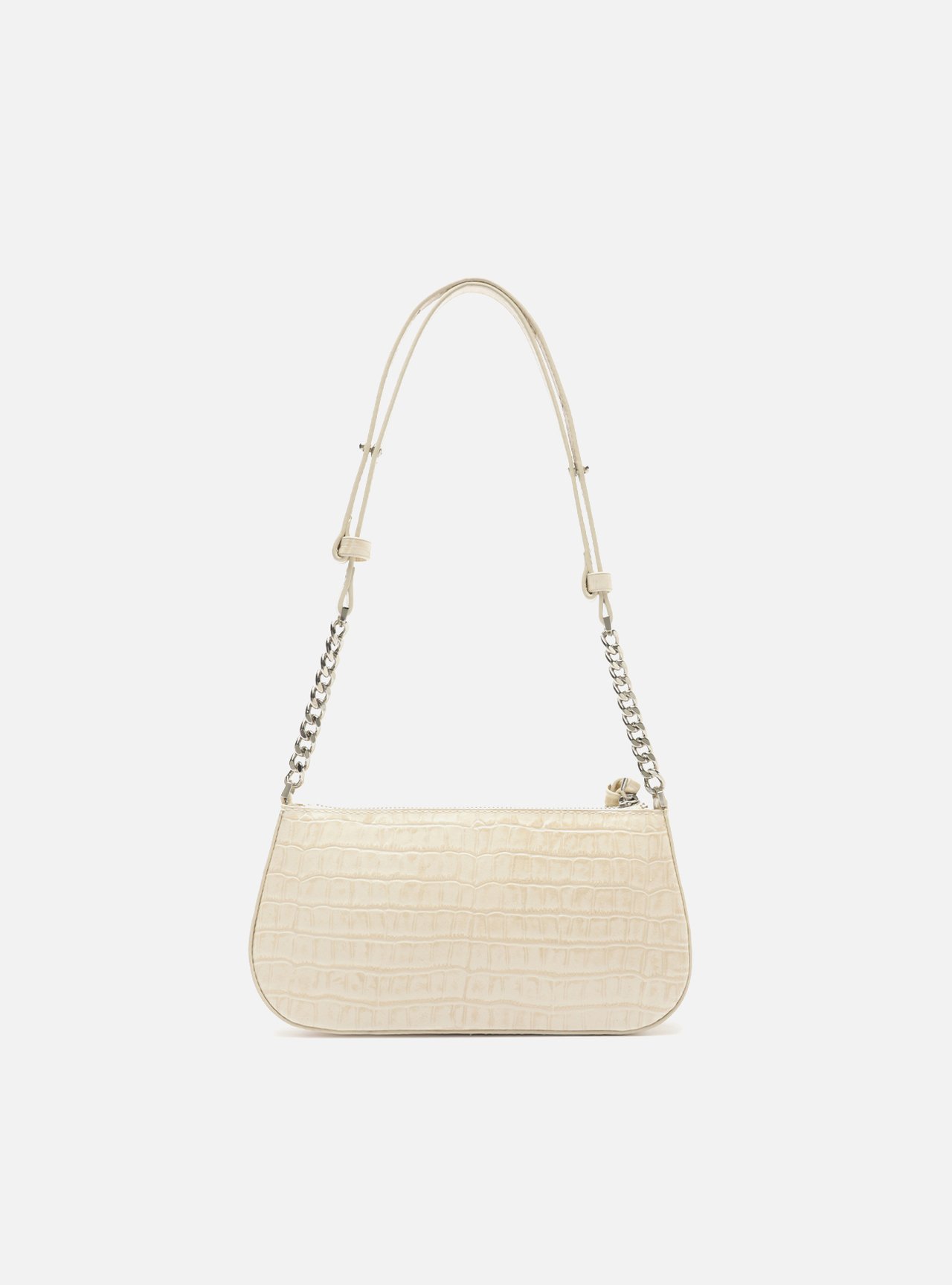 Bolsa Tiracolo Off White Couro Pequena Corrente — foto 3