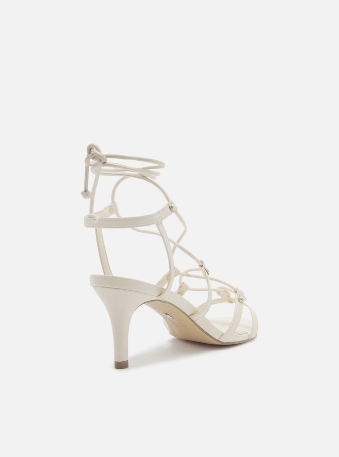 Sandália Off-White Salto Fino Amarração