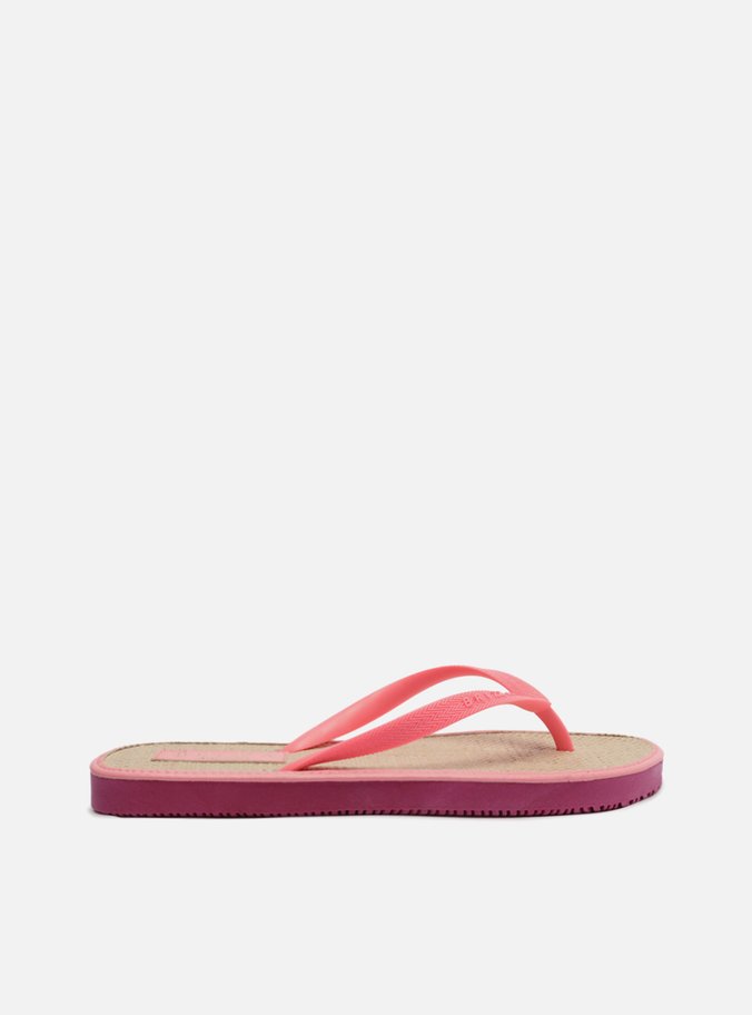 Chinelo de Dedo Rosa Palmilha Palha Brizza Color