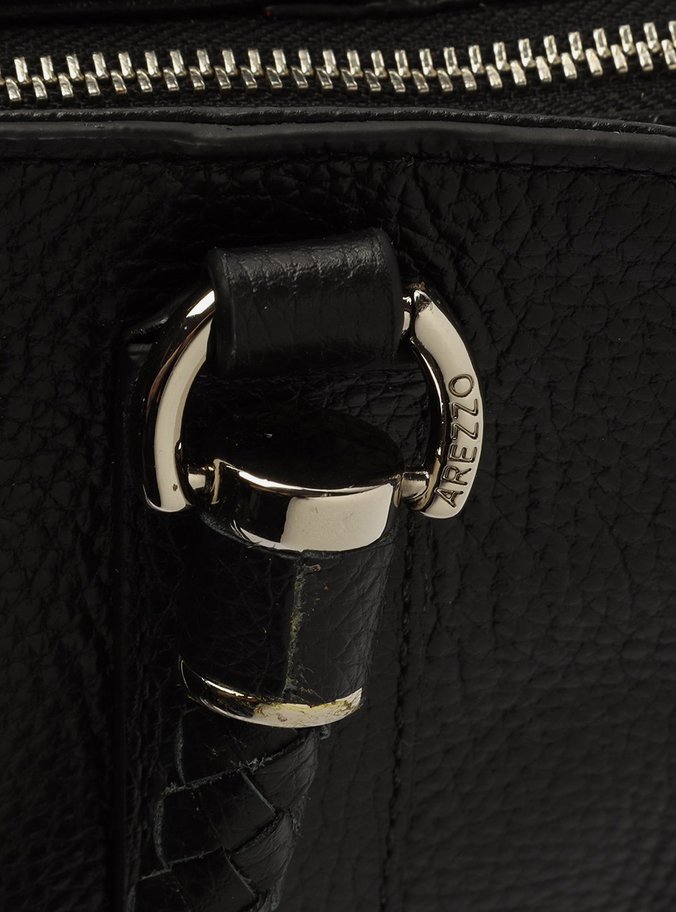Bolsa Tote Couro Preta Piazza Grande