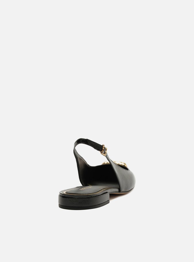 Sapatilha Preta Verniz Slingback