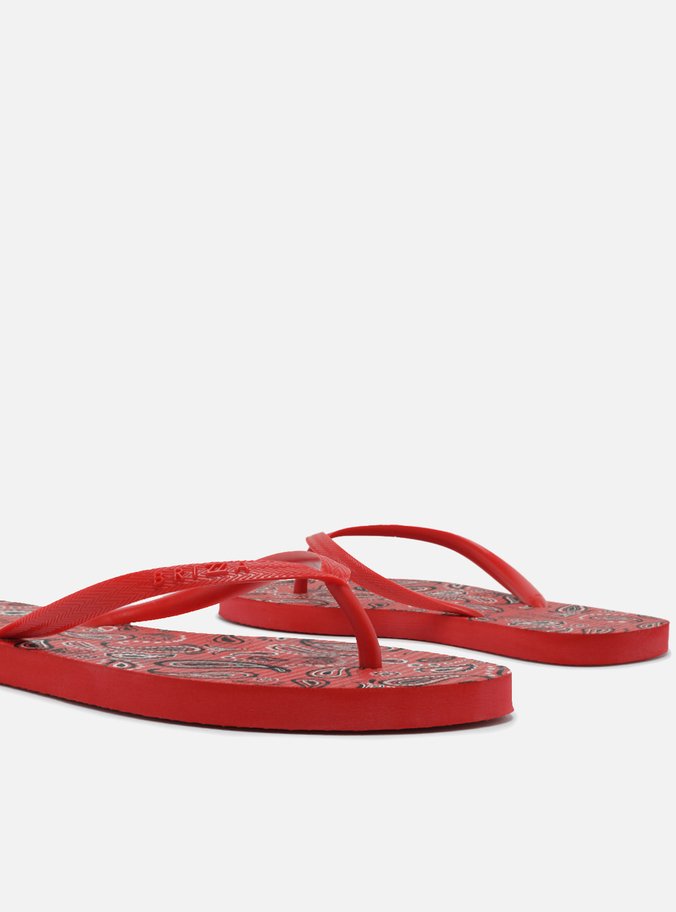 Chinelo de Dedo Vermelho Paisley Brizza