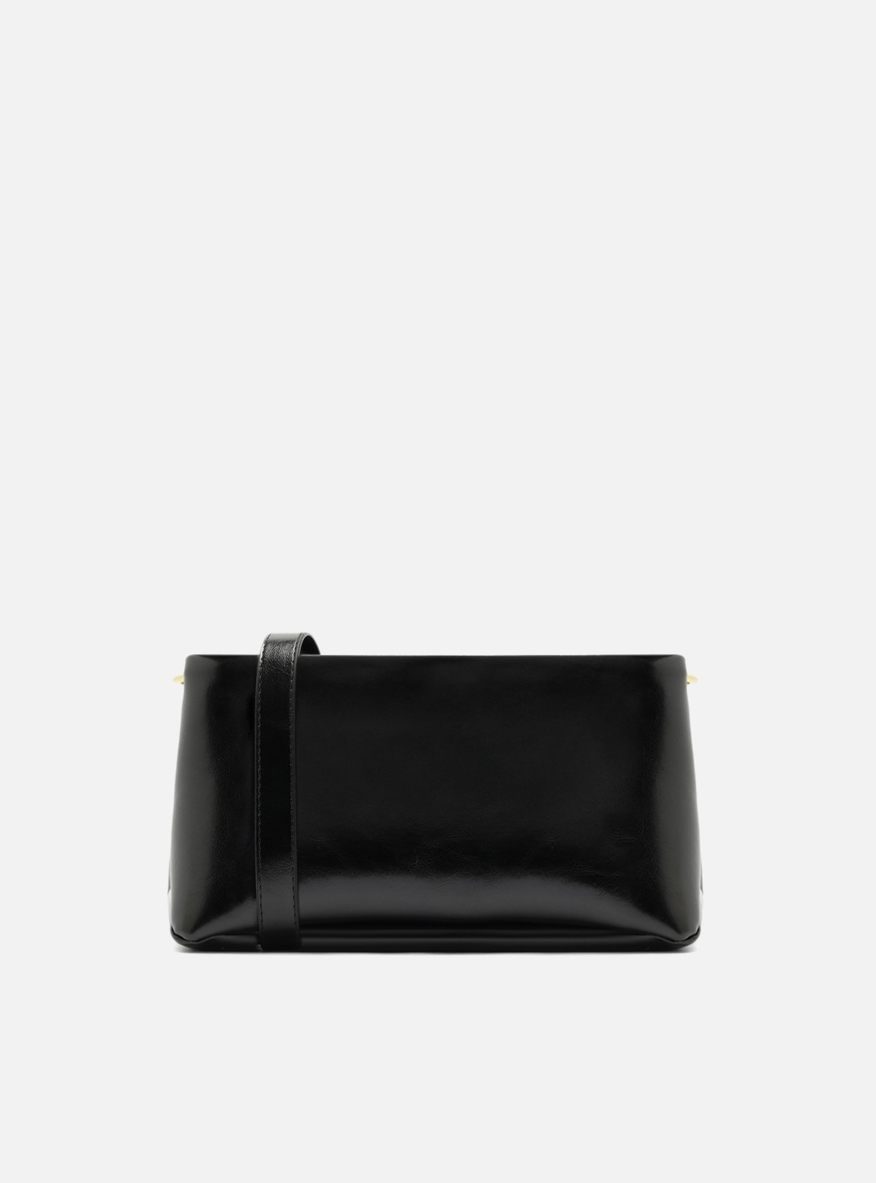 Bolsa Tiracolo Preta Média Detalhe Costura — foto 3