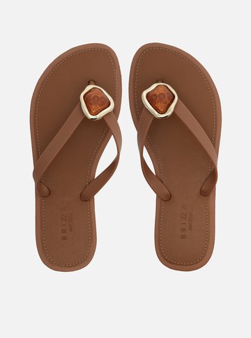 Chinelo de Dedo Marrom Pedra