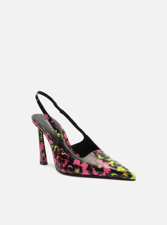 Scarpin Color Estampa Bico Fino Slingback Kaia