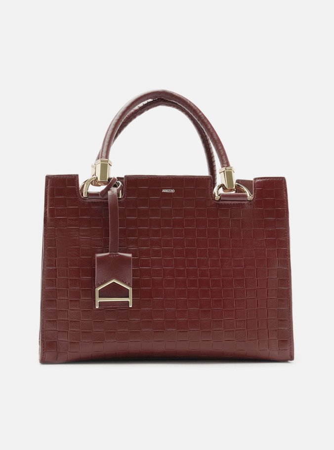 Bolsa Tote Vermelha Couro Abraccio Grande Tressê