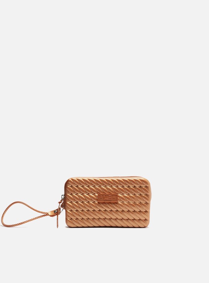 Clutch Marrom Metalizada Alça Marrocos