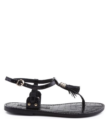 Rasteira Mini Croco Preta
