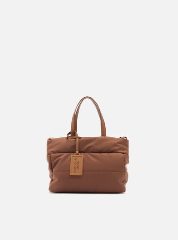 Arezzo — Bolsa Tote Marrom Pequena Nylon Brizza