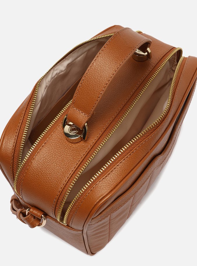 Bolsa Tiracolo Marrom Couro Francine Média Cúrcuma