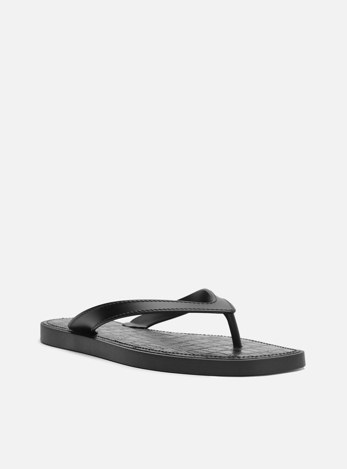 Chinelo de Dedo Preto Croco Rivieira Square