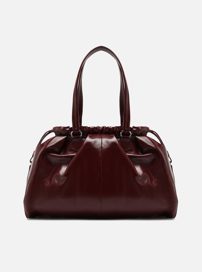 Bolsa Shopping Vermelha Couro Grande Fivelas