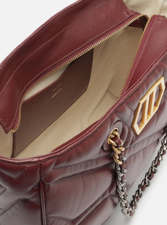 Bolsa Shopping Bordô Couro Emma Grande