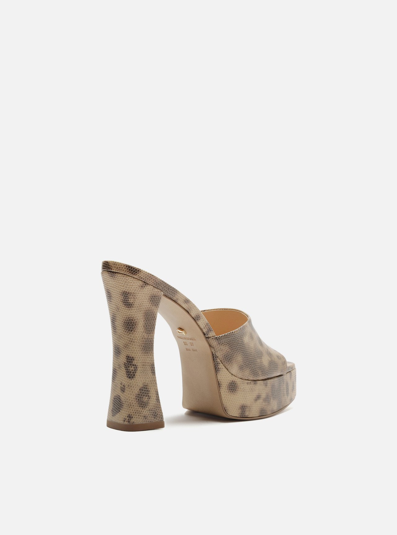 Mule Animal Print Salto Alto Meia Pata Tira Única — foto 3