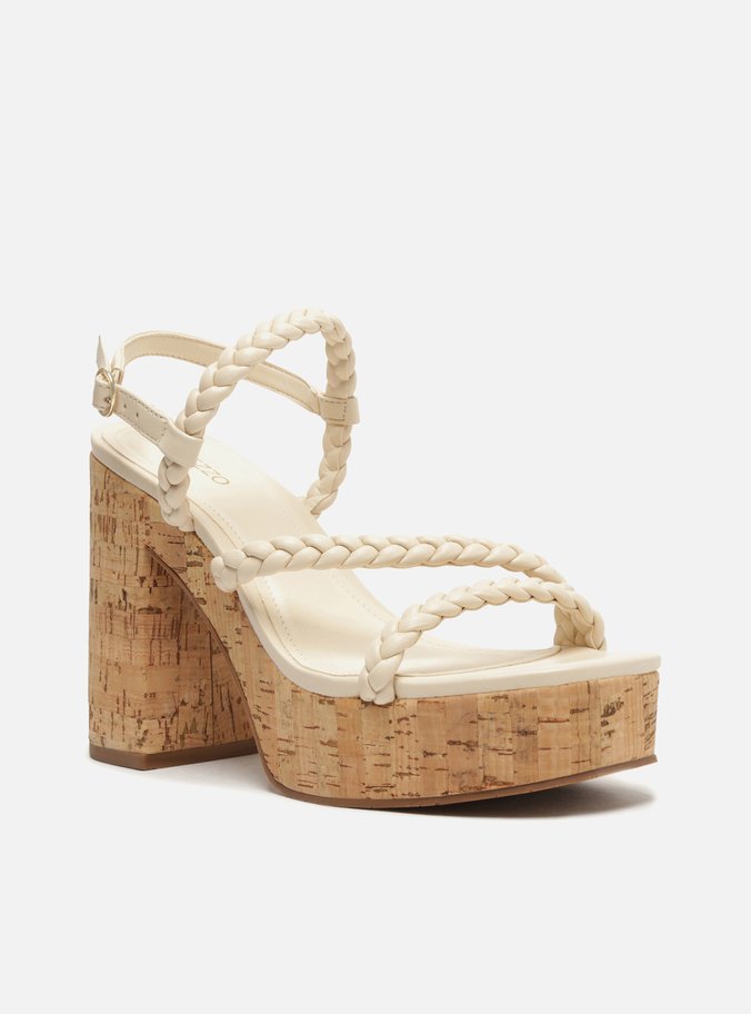 Sandália Meia Pata Off-White Cortiça