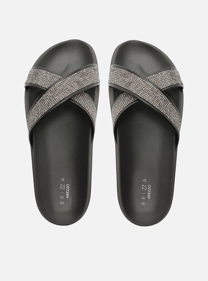 Slide Preta Strass Lara Brizza