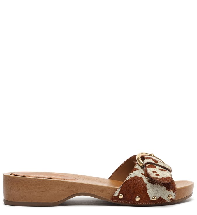 Clog Animal Print Pelo Aberto