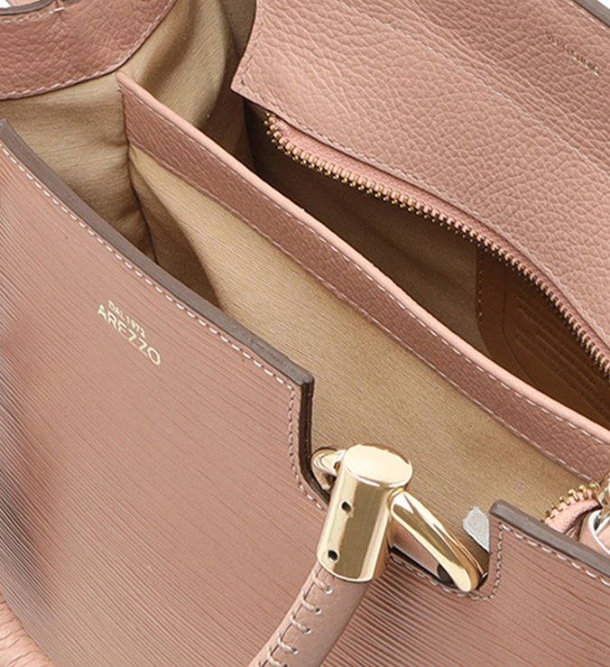 Bolsa Couro Tote Abraccio Rose Blush
