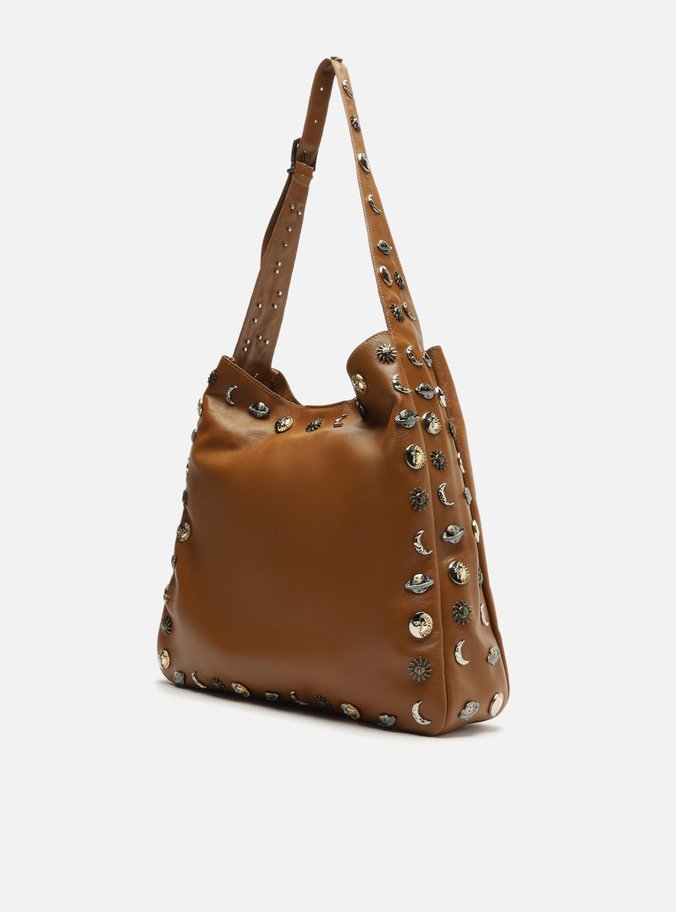 Bolsa Hobo Marrom Couro Grande TIG