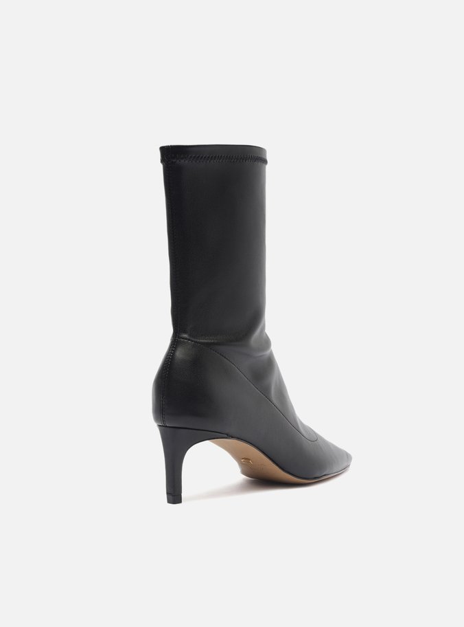 Bota Preta Cano Médio Bico Quadrado