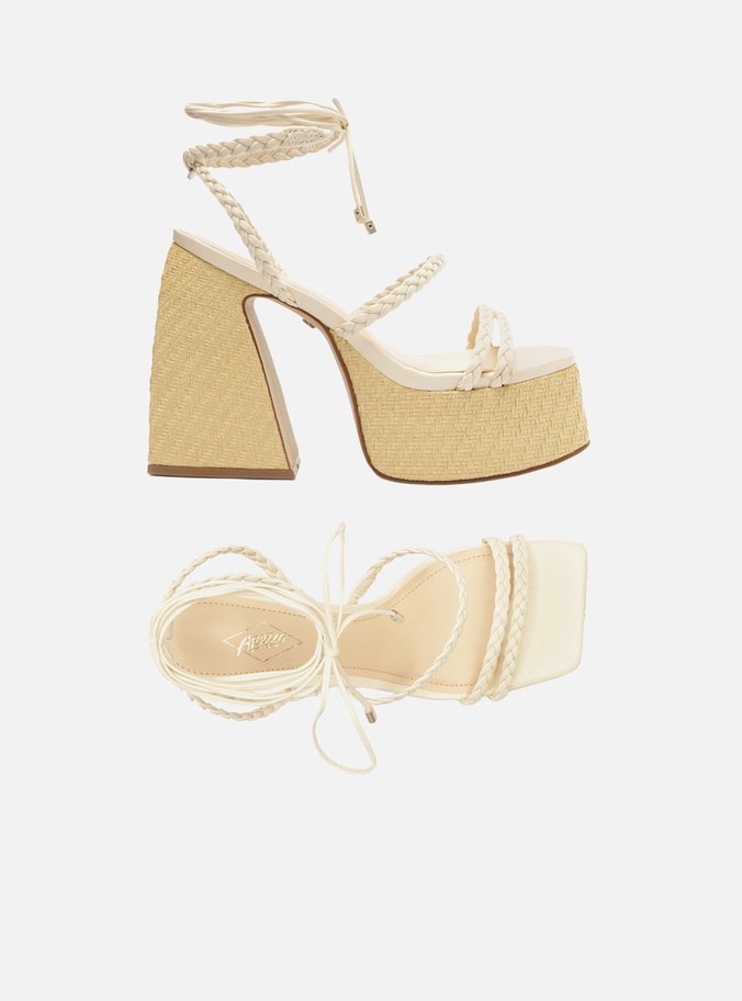 Sandália Off-White Meia Pata Trançada Amarração