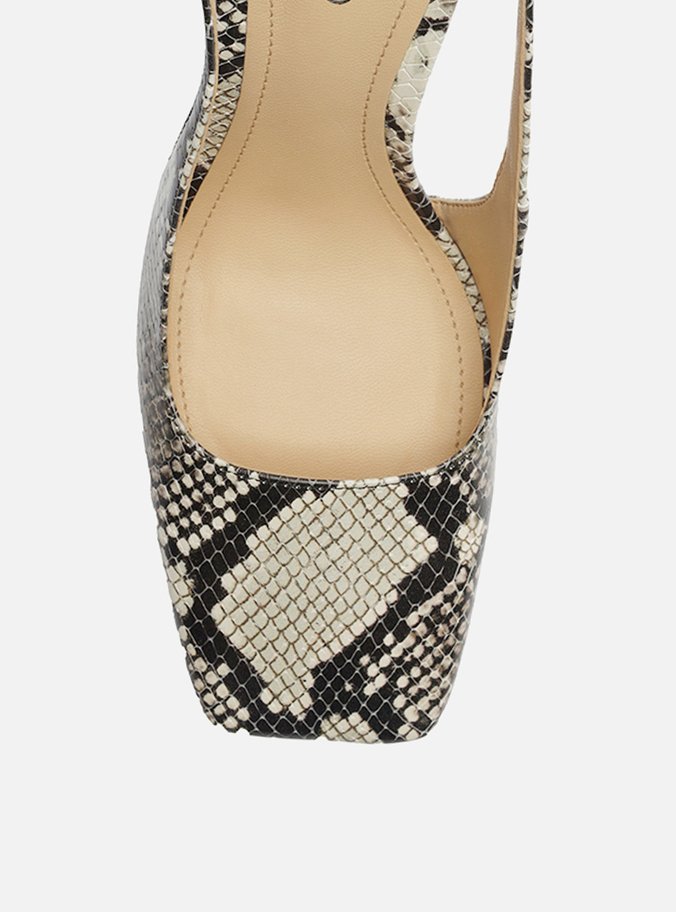 Scarpin Snake Bico Quadrado Slingback
