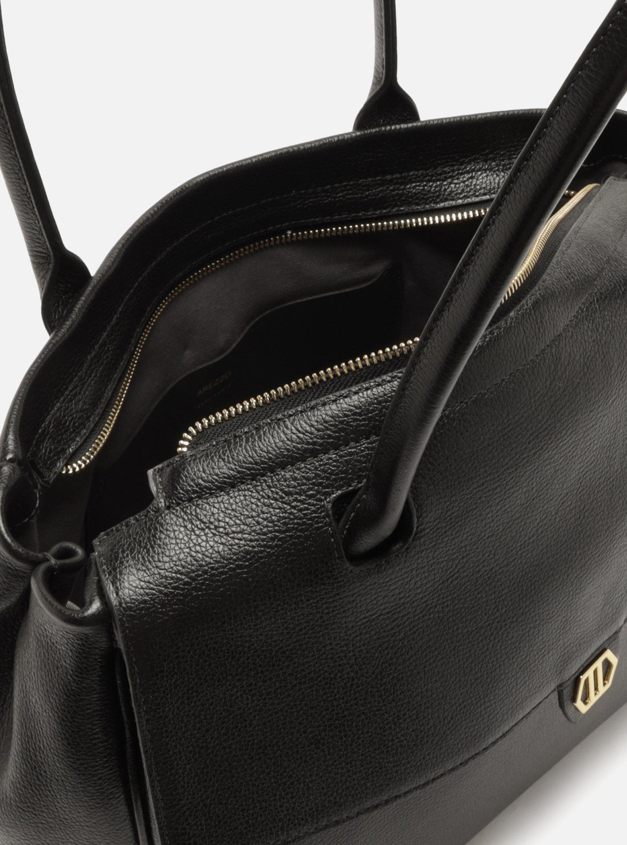 Bolsa Tote Couro Preta Grande — foto 4