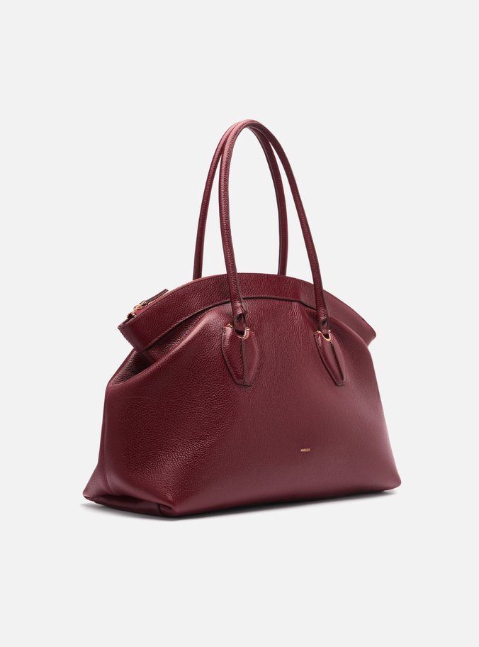 Bolsa Shopping Vermelha Couro Grande Moderna