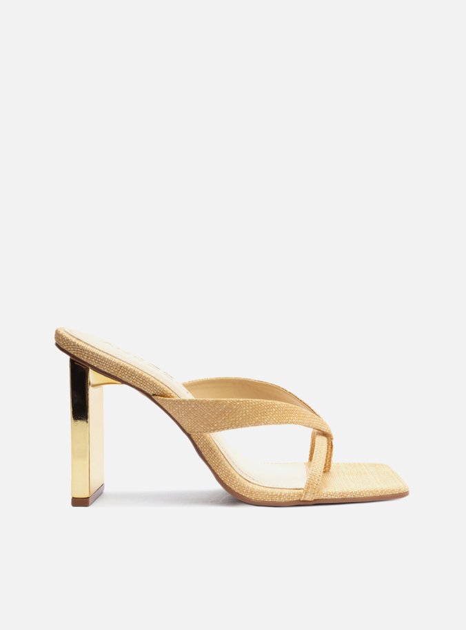 Sandália Natural Salto Bloco Flip Flop