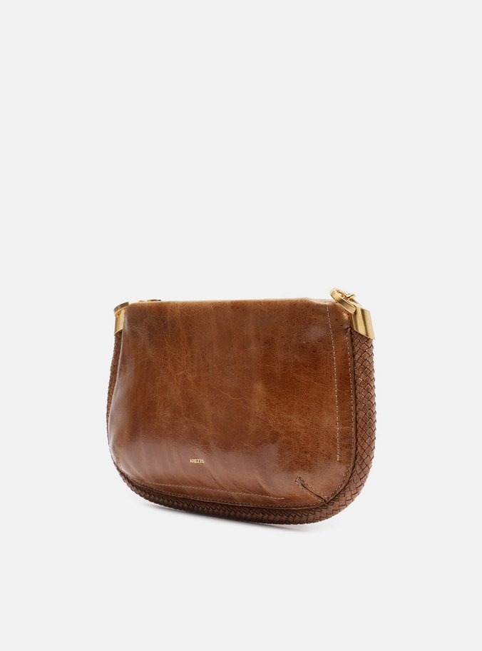 Bolsa Tiracolo Caramelo Couro Worn Média