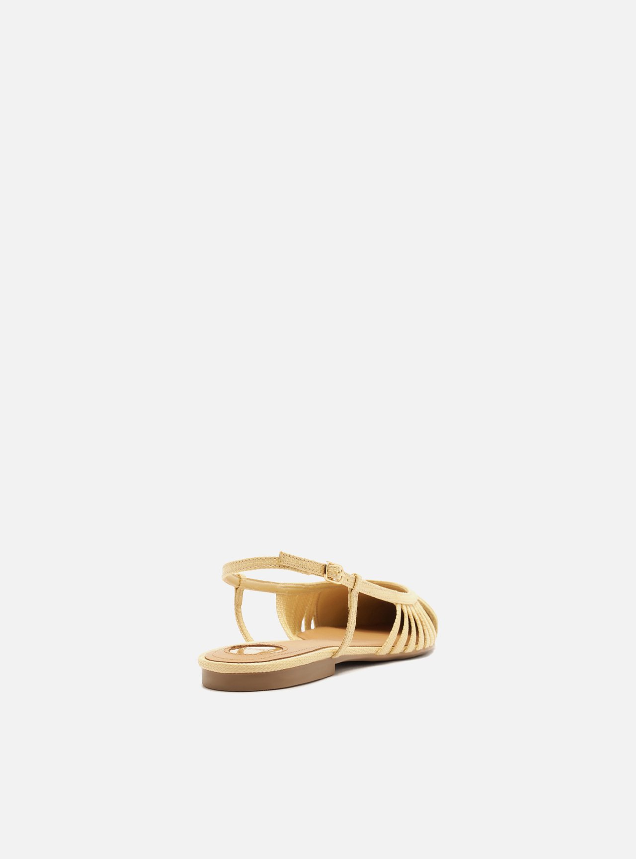 Sapatilha Nude Couro Bico Fino Slingback Tiras — foto 3