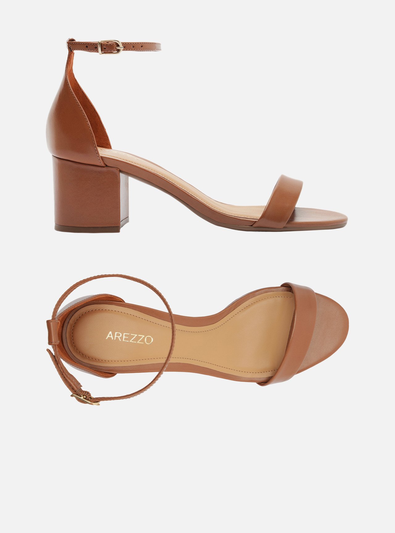 Sandália Marrom Couro Salto Bloco — foto 5