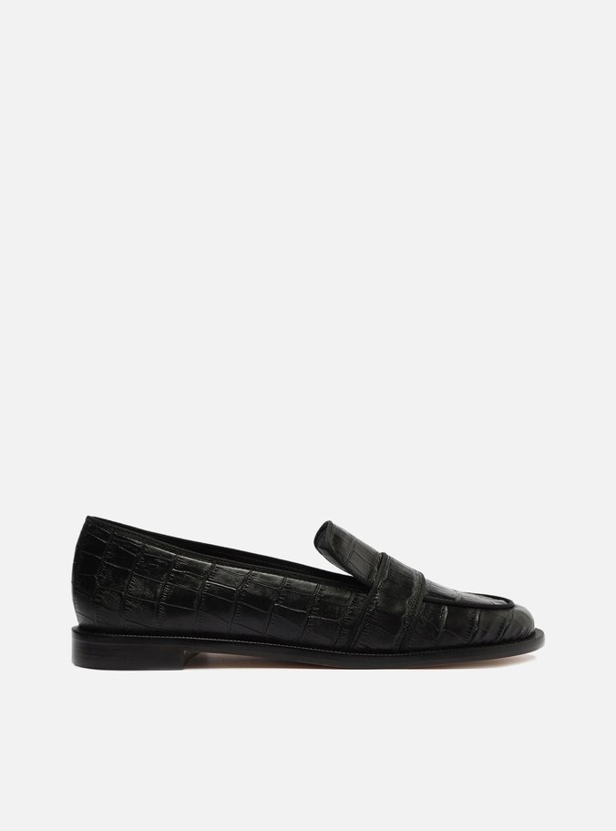 Mocassim Preto Croco Uptown