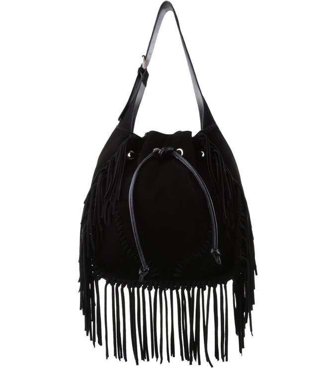 Bolsa Hobo Franjas Preta