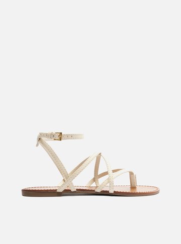 Sandália Rasteiras Off-White Tiras Cruzadas