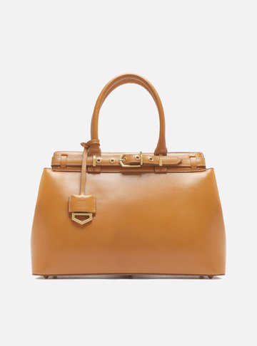 Bolsa Tote Caramelo Couro Grande Bag Charm Victória