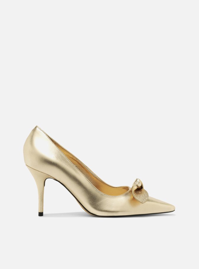 Scarpin Dourado Salto Fino