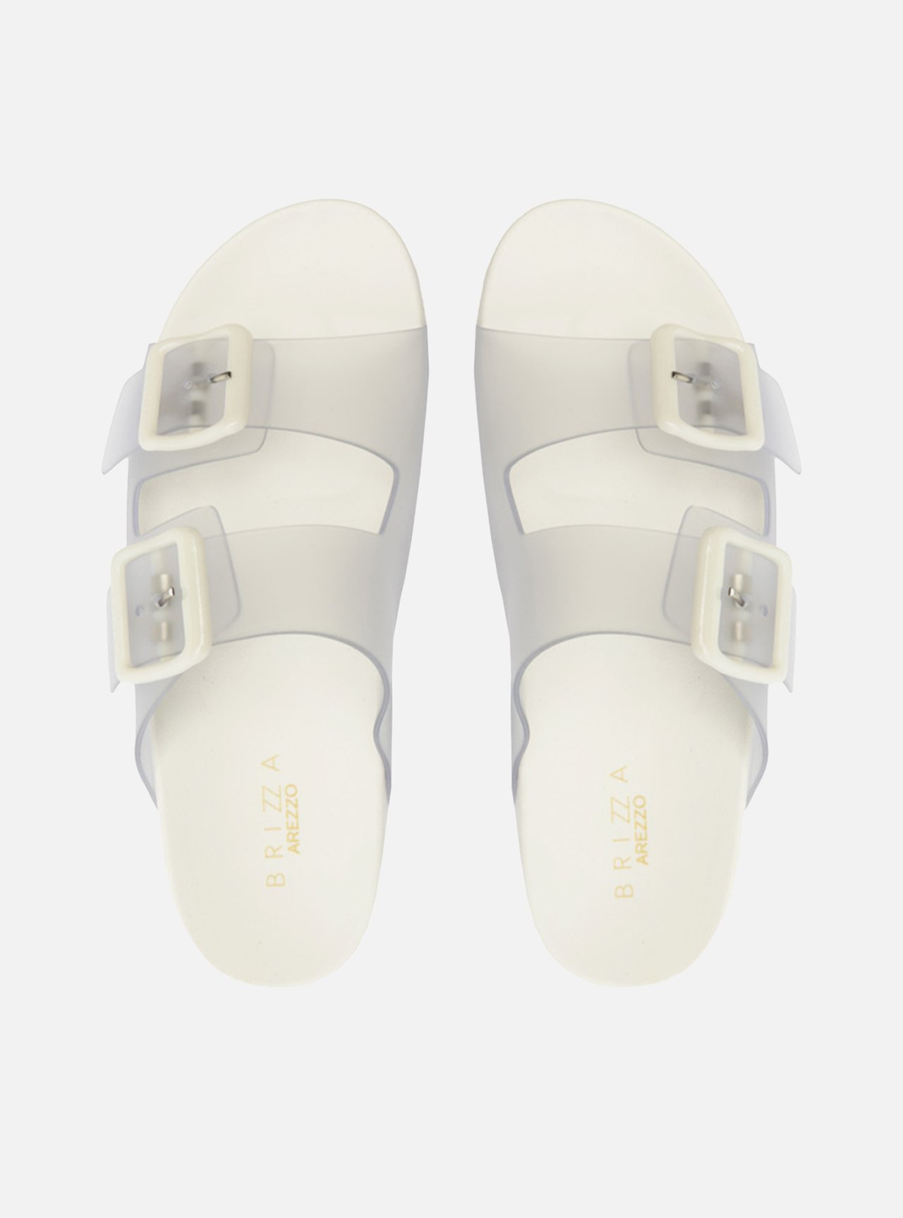 Chinelo Slide Cristal Branco Fivelas Brizza — foto 1