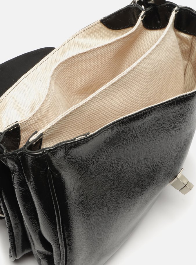 Bolsa Tiracolo Preta Couro Amélia Grande