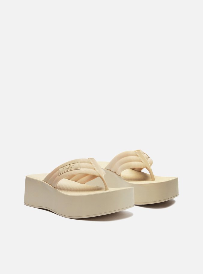 Sandália Off-White Flatform Tiras Brizza
