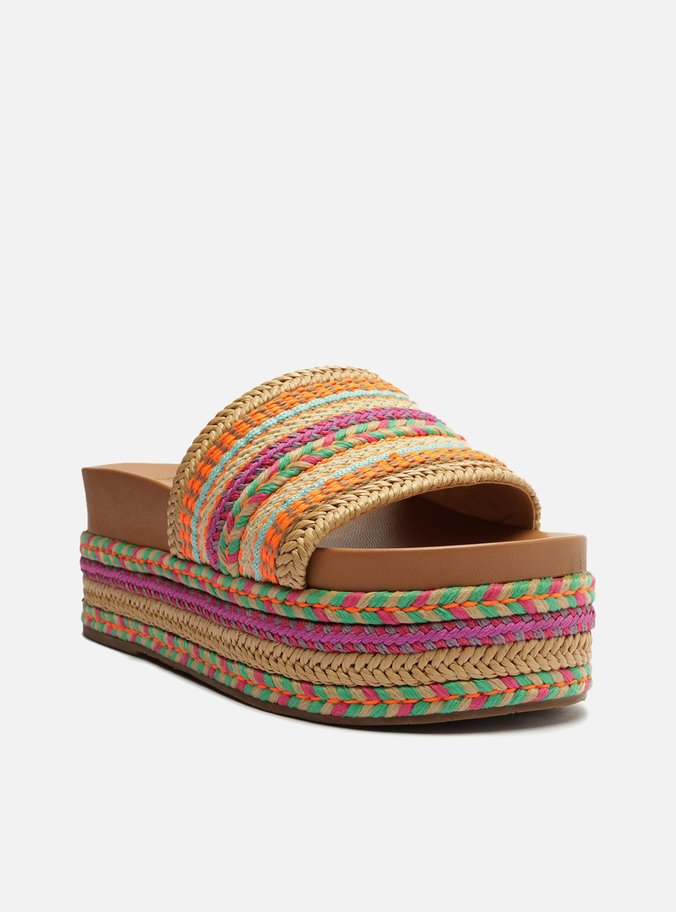 Sandália Colorida Tramada Flatform Billie