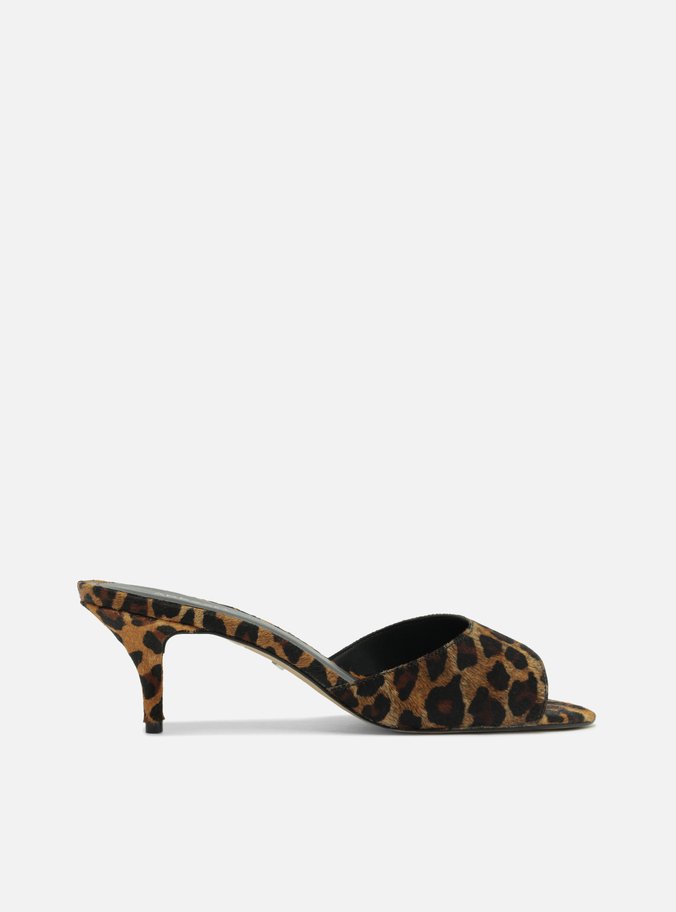 Mule Animal Print Salto Fino Tira