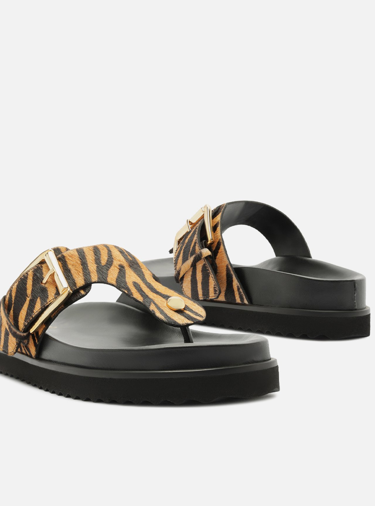 Tamanco Animal Print Couro Plataforma Fivela — foto 4