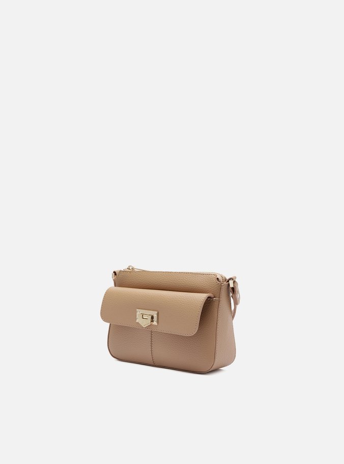 Bolsa Tiracolo Bege Pequena Encaixe Metal