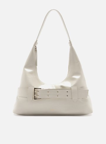 Bolsa Hobo Branca Grande Tiras Fivela