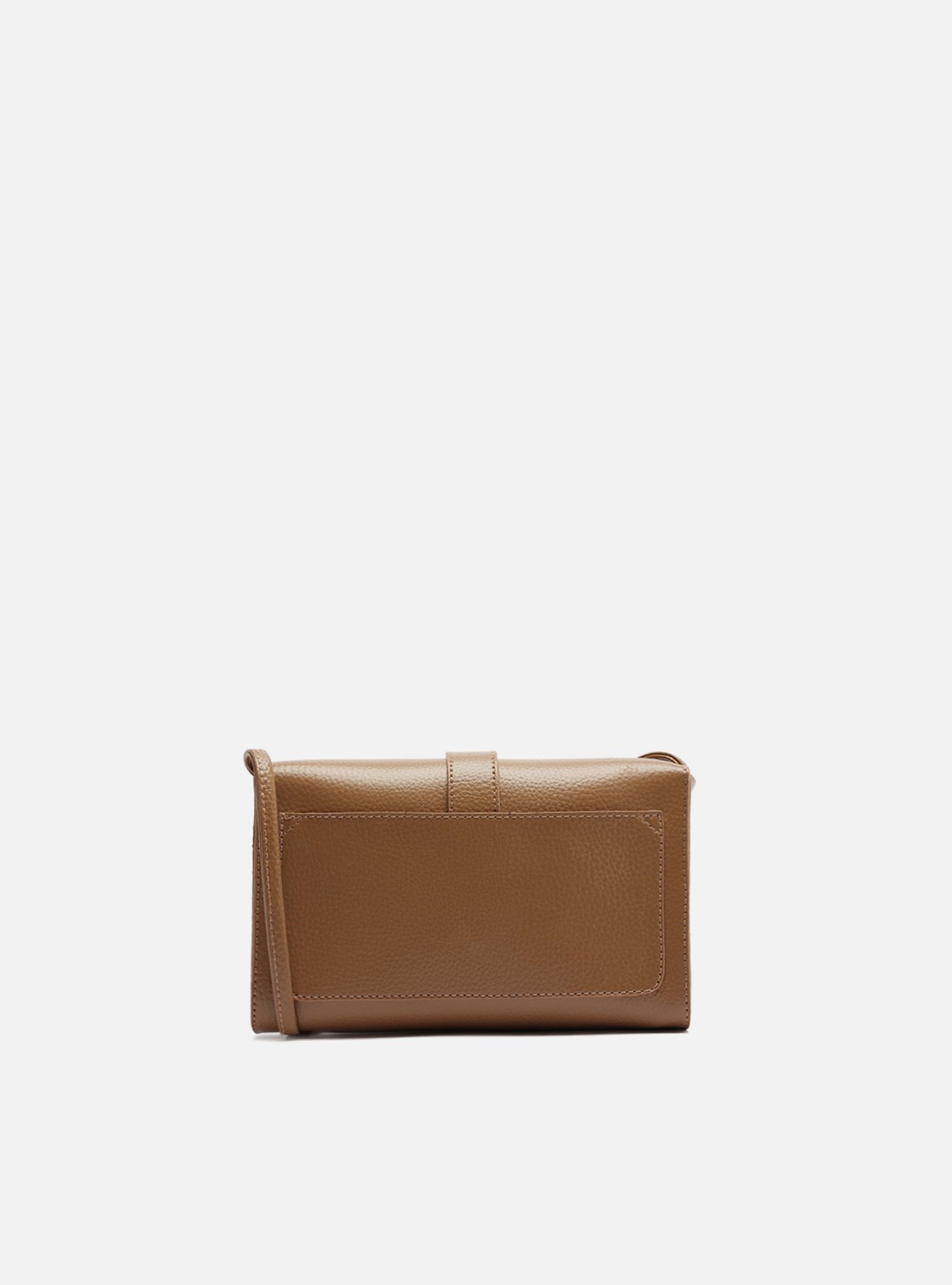 Bolsa Tiracolo Marrom Pequena Granulada — foto 3