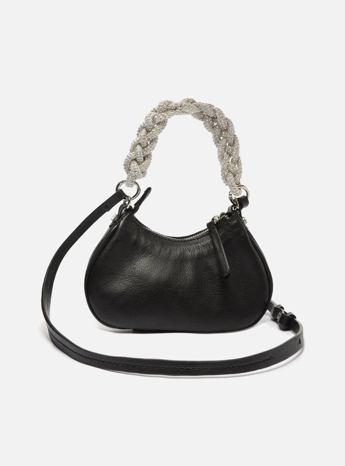 Bolsa Tiracolo Preta Alça Tramada