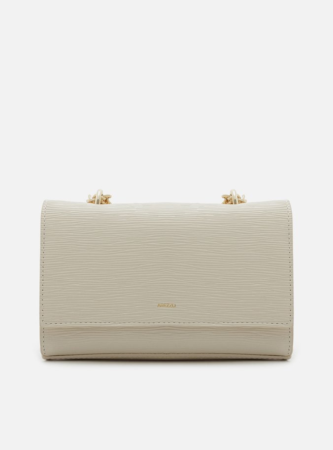 Bolsa Tiracolo Off-White Couro Abraccio Pequena